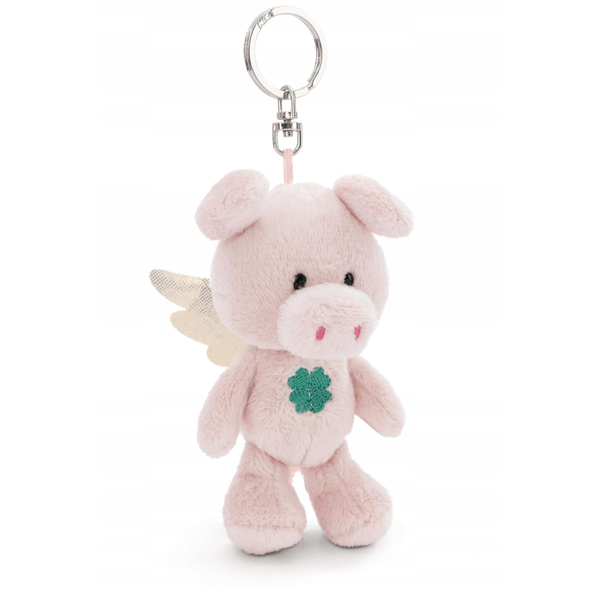 NICI 61189 Brelok pluszowy Twój Anioł Stróż Świnka z liściem koniczyny 10cm