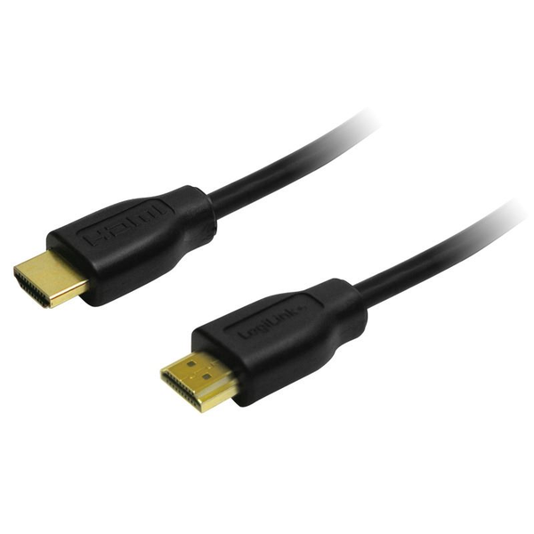 Високоскоростен аудио-видео кабел, LogiLink, HDMI A мъжки/HDMI A мъжки Ethernet 0,5 м, черен
