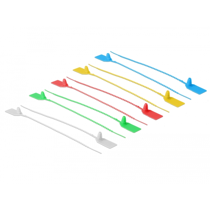 Delock Kábelkötegelok címkével hossz 250 x szélesség 2,7 mm 10 darabos csomagban választható színekb (18827) (18827)