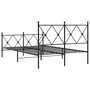 fekete fém ágykeret fej- és lábtámlával 120 x 200 cm