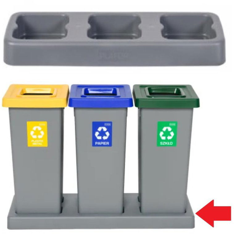Igotrend, 824002 UH FIT BIN emelvény, 3 × 75 l - szürke (5907749928242)