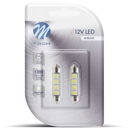 M-Tech Szofita LED 41mm 4x5050 SMD Can-Bus fehér színű pár (72LB311W)