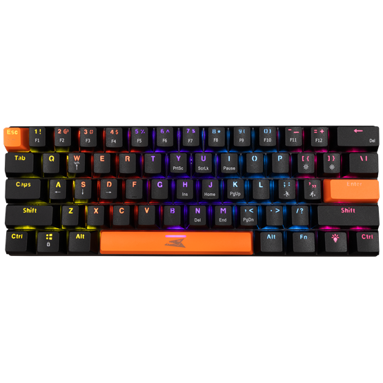 Baracuda Dolphin Mechanikus Vezetékes Gamer Billentyűzet (Blue Switch) - Fekete US (BGK-03121B/BL-US)