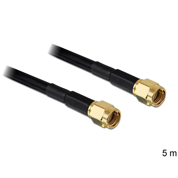 Delock RP-SMA dugó > RP-SMA dugó LMR 195, 5m (88657)
