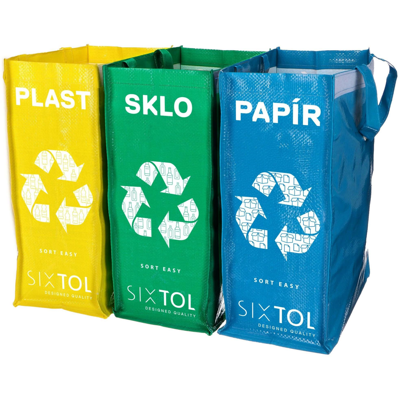 SIXTOL Sort Easy 3 Slim szelektív hulladékgyűjtő, 18 × 30 × 40 cm, 3 × 22 l, 3 darab (SX4211)