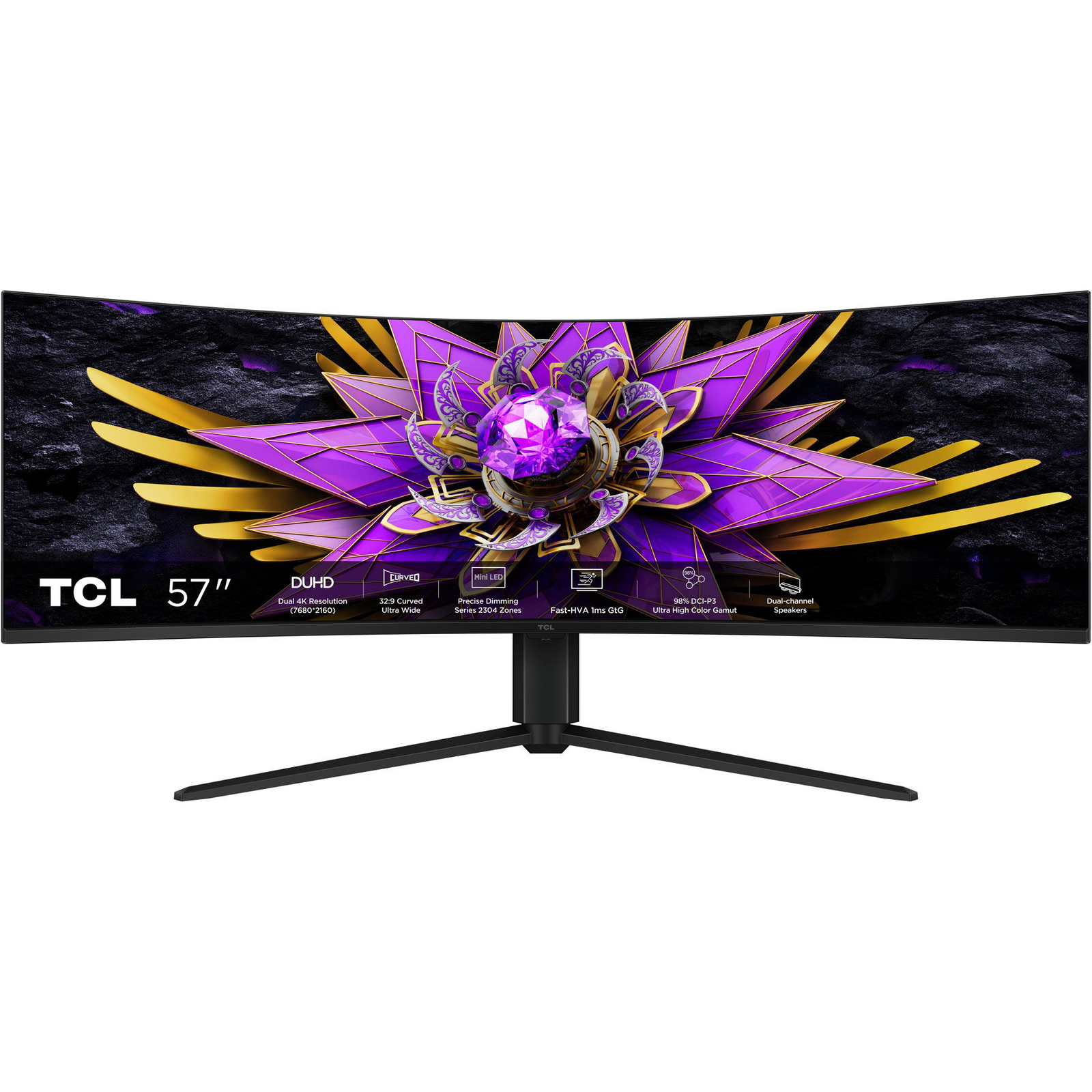 TCL 57R94 57" 8K ultraszéles ívelt monitor 120 Hz (57R94)