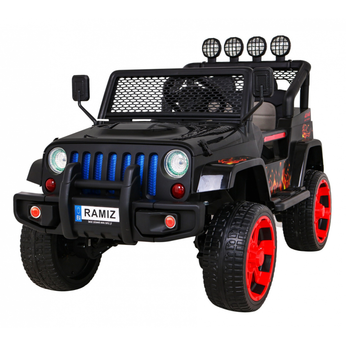 Ramiz Raptor Drifter 4x4 Flames Elektromos autó - Fekete/Piros (PA.S2388.POM)