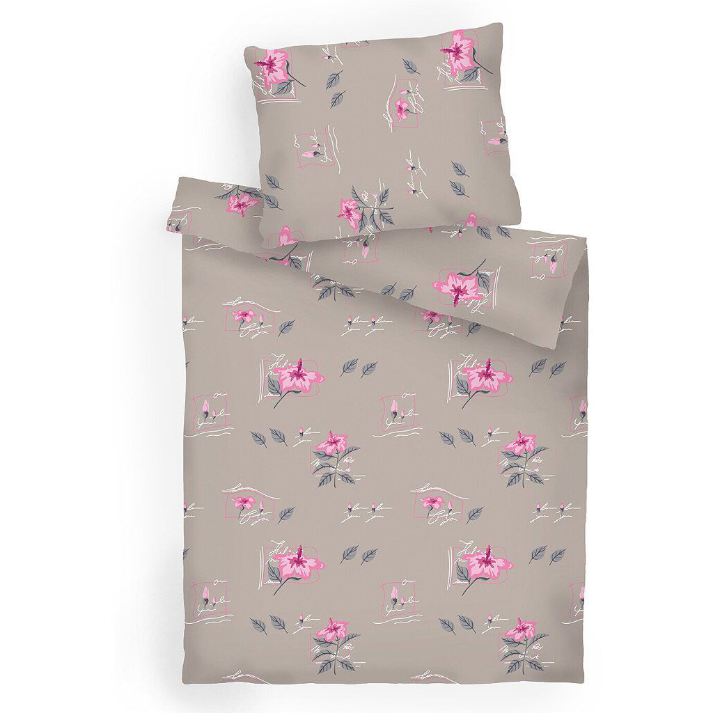 DADKA Szatén ágyneműhuzat, hibiszkusz, opál, 140×200 + 70×90 cm (8595085943998)