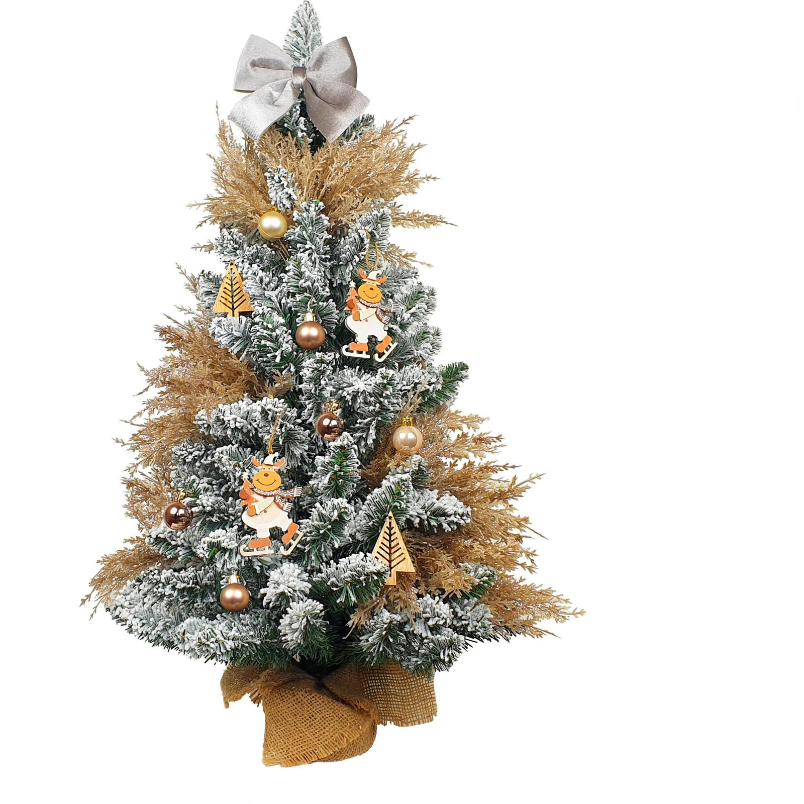 LAALU LED fényekkel díszített karácsonyfa - Rénszarvas, 27 dísz, 60 cm (LAU-2201-OZM-60V)