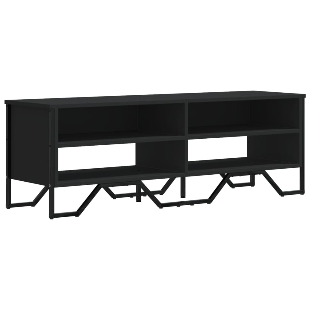 fekete szerelt fa TV-szekrény 122 x 34 x 41 cm (848569)