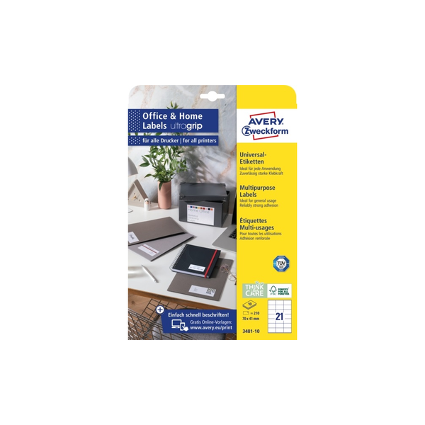 Samolepící etikety Avery Zwecform 70 x 41 mm