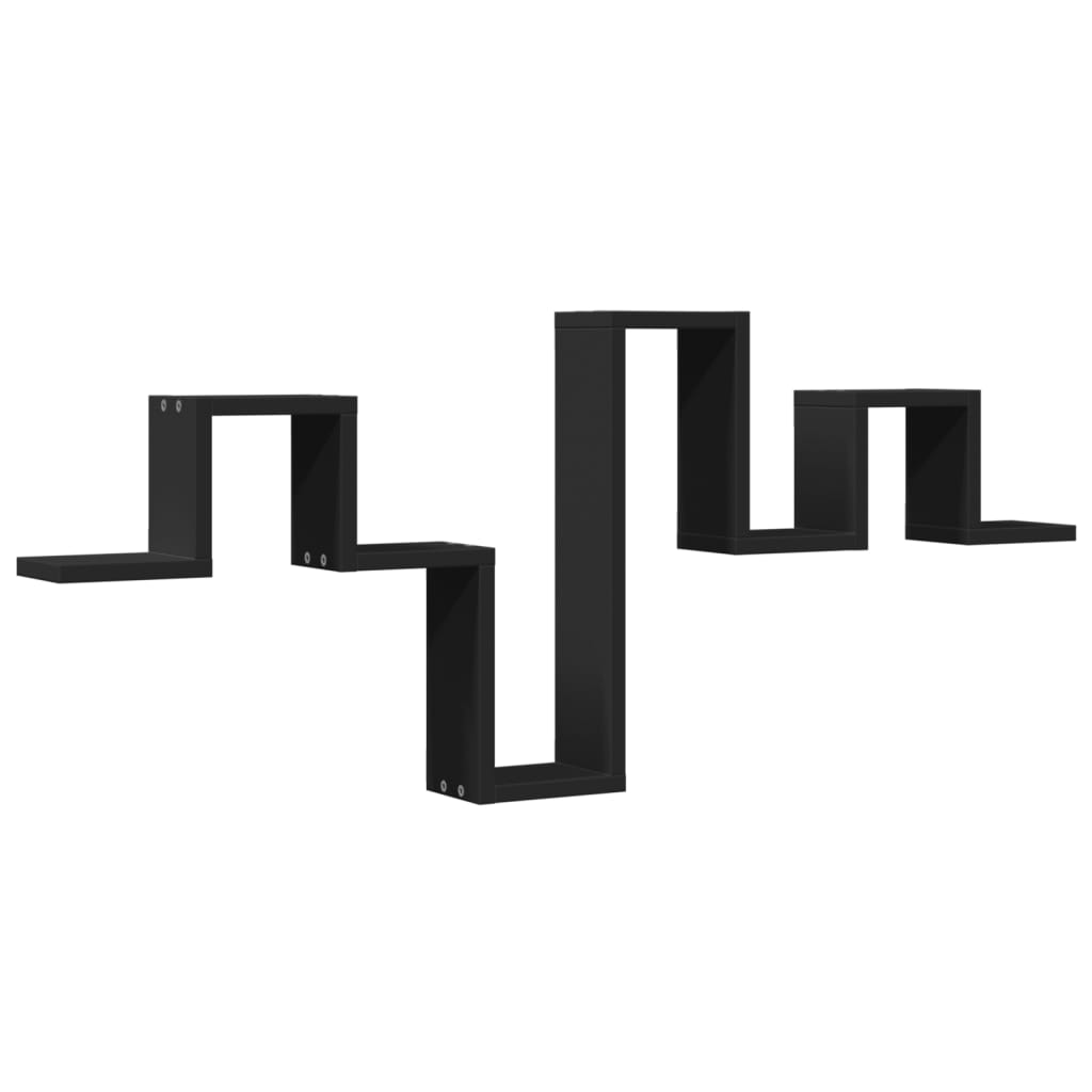 fekete szerelt fa fali polc 104,5 x 10 x 43 cm (840724)