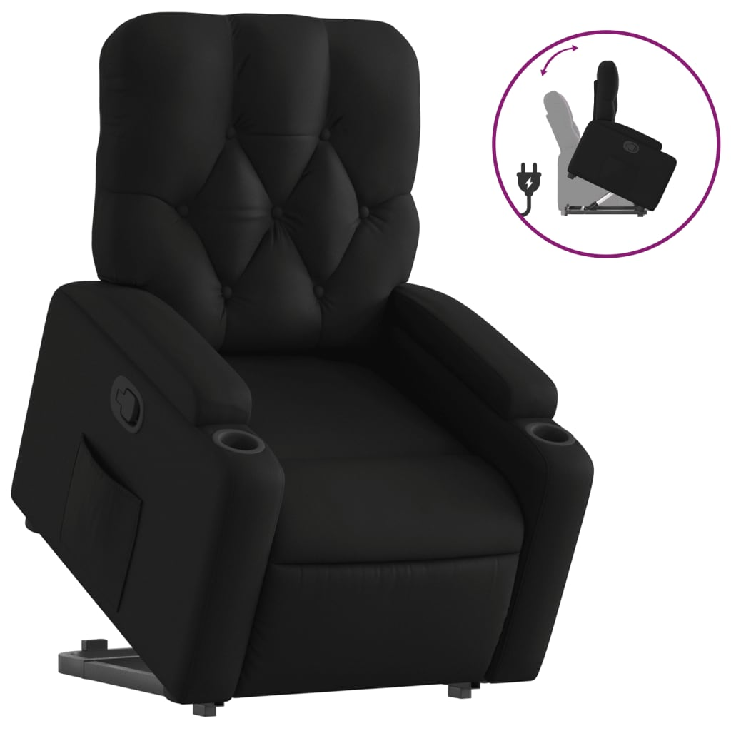 fekete műbőr dönthető állófotel (3204772)