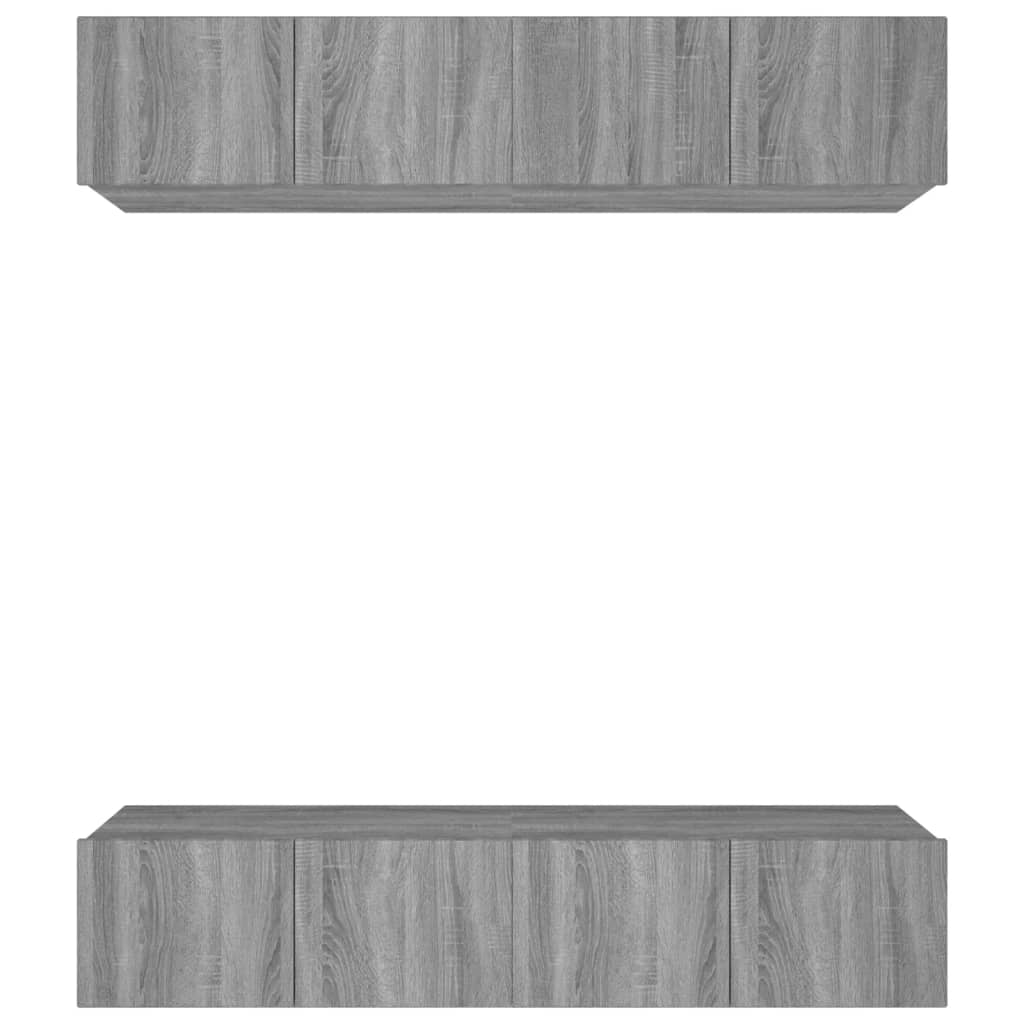 4 db szürke sonoma színű szerelt fa TV-szekrény 80 x 30 x 30 cm (3114188)