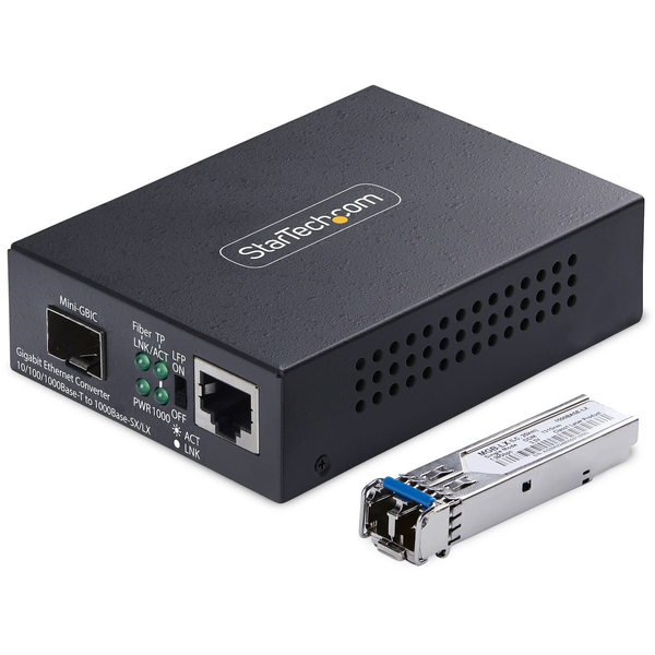 StarTech.com MCM1110SMLC20 мрежов медиен конвертор 2000 Мбит/с 1310 nm Единичен режим Черен