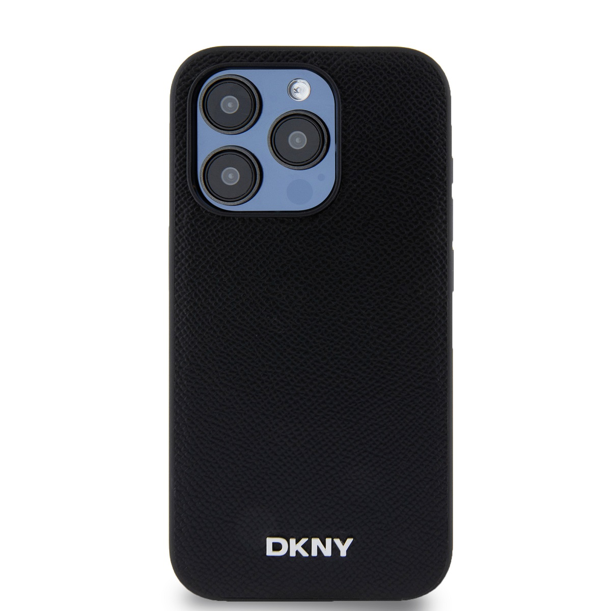 DKNY iPhone 15 Pro MagSafe Fém LOGO PU Bőr Telefon tok - Fekete (DKHMP15LPGHLMK)