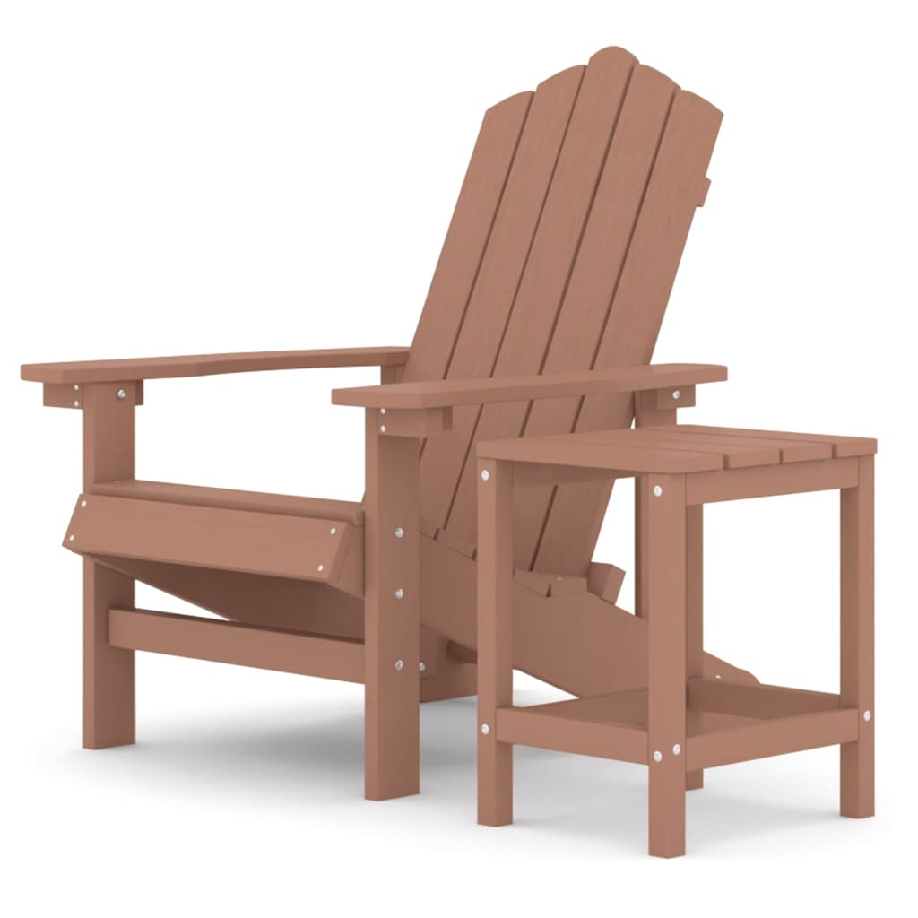 barna HDPE kerti adirondack szék asztallal (3095702)