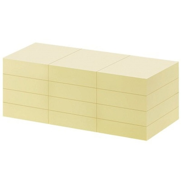 Office Depot 38x50mm újrahasznosított öntapadós 12db sárga jegyzettömb (1418937)