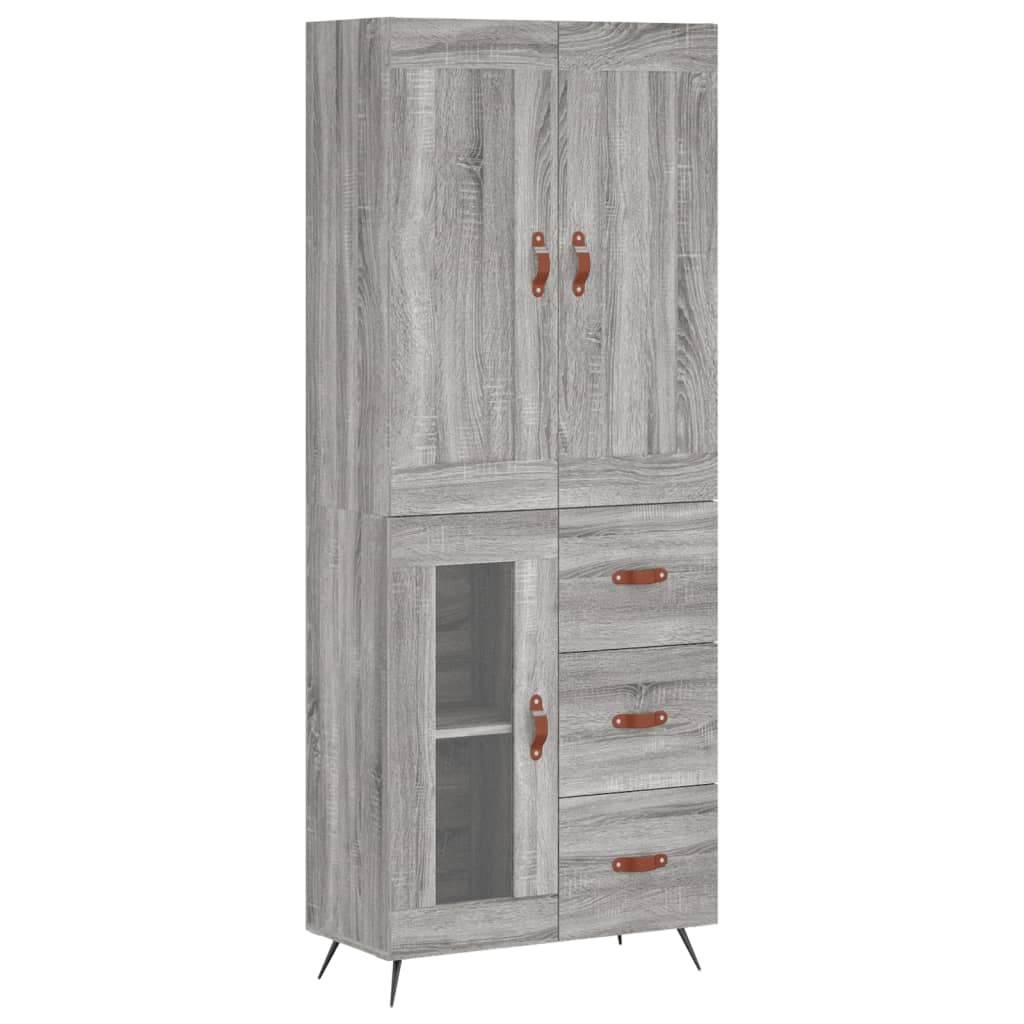 szürke sonoma szerelt fa magasszekrény 69,5 x 34 x 180 cm (3199919)