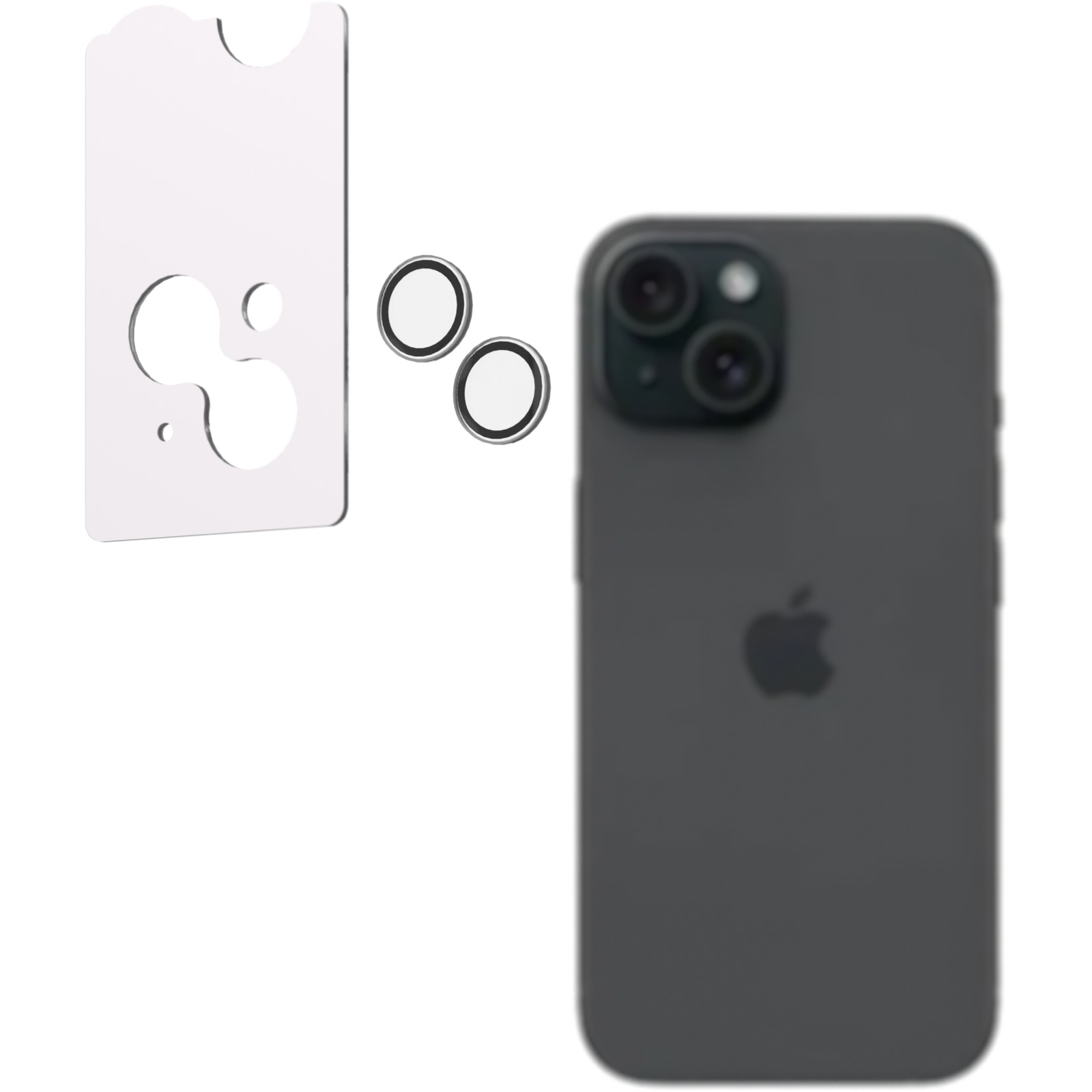 AlzaGuard Elite Lens Protector iPhone 15 / 15 Plus kamera védő fólia - átlátszó + felhelyező keret (AGD-AGL005Z)