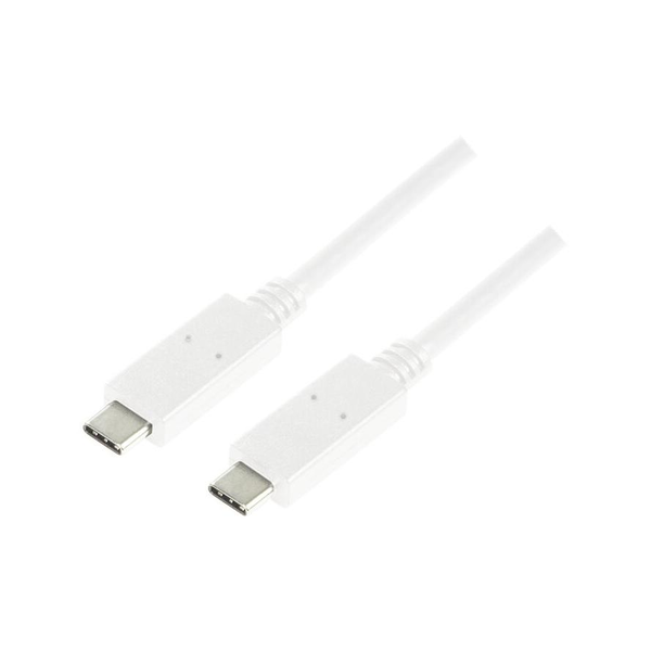 Кабел за данни Logilink, CU0130, USB 3.2, USB Type-C (T) към USB Type-C (T), 0,5 м, Бял