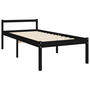 fekete tömör fa ágykeret fejtámlával (Single)