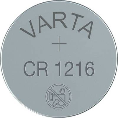 CR1216 lítium gombelem, 3 V, 25 mA, Varta BR1216, DL1216, ECR1216, KCR1216, KL1216, KECR1216, LM1216 (6216101401)