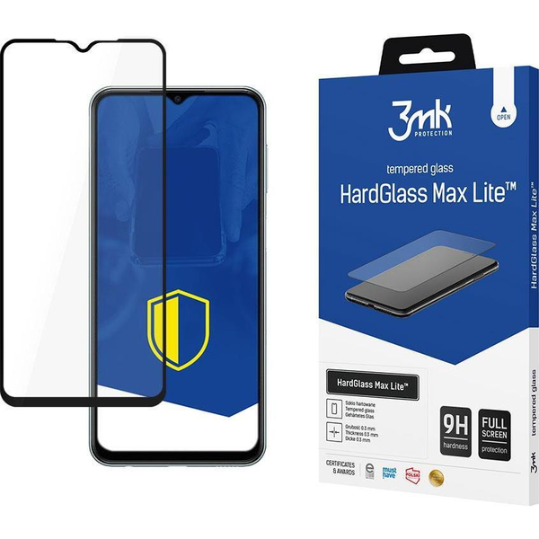 Протектор 3MK HardGlass Max Lite, За Samsung Galaxy M23 / Galaxy M33, Пълно покритие, HD Clarity, Черен