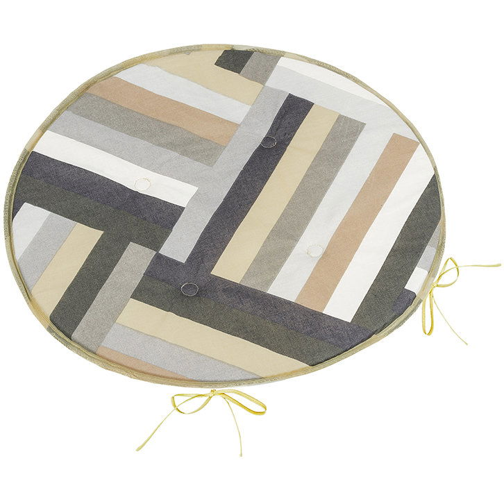 BELLATEX Adéla Seat cushion 79/231 round smooth d.40 cm stripes grey, beige (12571)