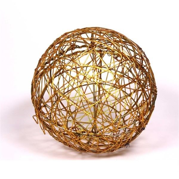 Iris gömb alakú fém dekoráció 30cm, aranyszínű (190-15) (is190-15)