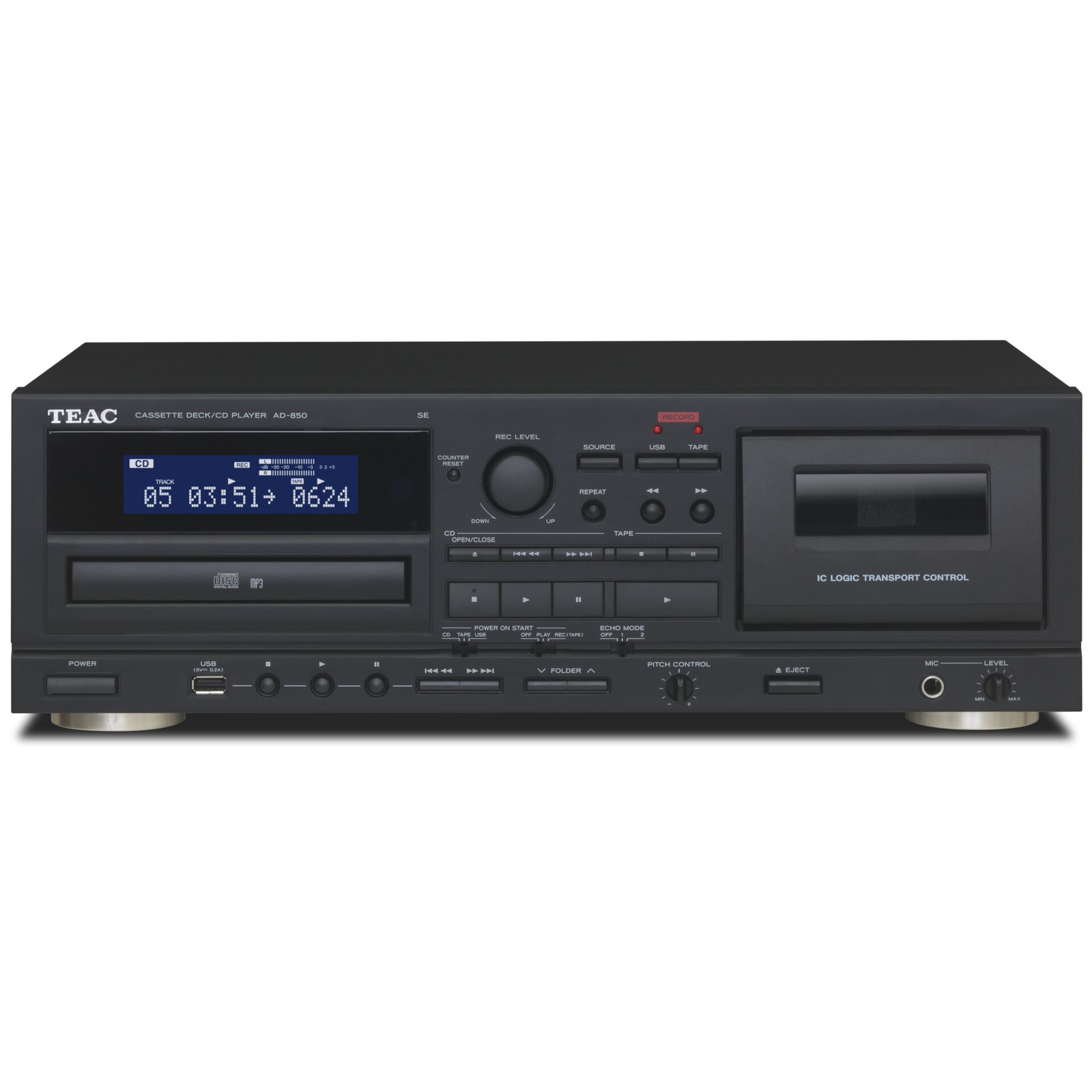 Teac AD-850-SE CD lejátszó + Kazettás deck - Fekete (251701)