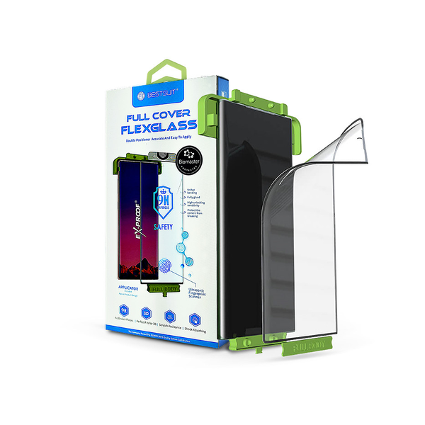 Фолио BestSuit Full Cover NanoGlass Hot Bending Glass Film за Samsung Galaxy Note 20 Ultra / Note 20 Ultra 5G, съвместим със сензор за пръстови отпечатъци, 3D, черен
