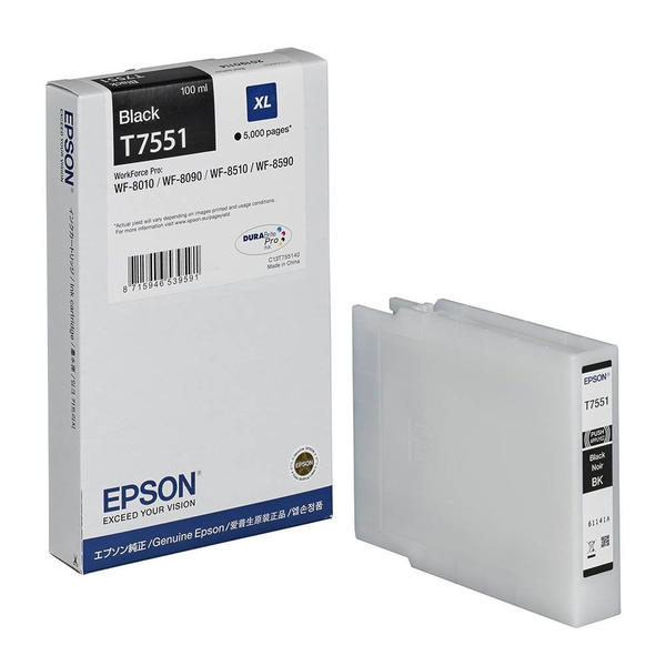 Epson T7551 blækpatron 1 stk Original Sort