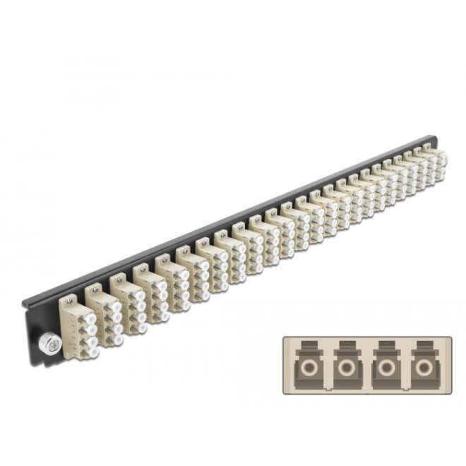 Delock 19? kötő doboz első panele 24 porttal LC Quad bézs (43371)