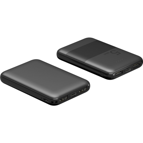 Компактна външна батерия, 5000 mAh, USB-C, 2x USB-A, Goobay
