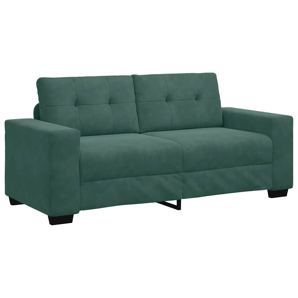 sötétzöld bársony loveseat kanapé 140 cm (4105124)