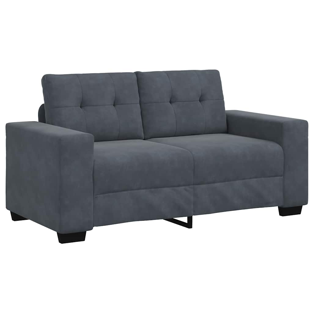sötétszürke bársony loveseat kanapé 120 cm (4105111)