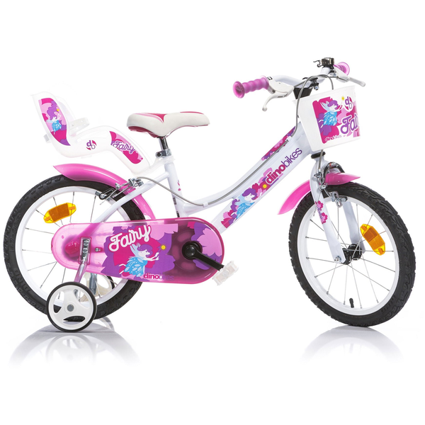 Dino bikes 166 RSN FAIRY 16" fehér, rózsaszín minta
