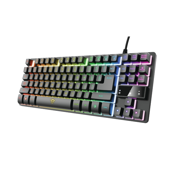 Trust GXT 833 Thado tastatur Spil USB Hollandsk Sort, Sølv