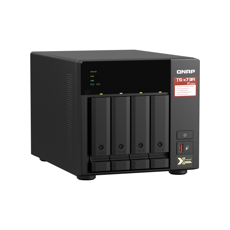 4-bay NAS, AMD Ryzen V1000 series V1500B 4C/8T 2.2GHz, 8GB DDR4 RAM (2 x SODIMM (TS-473A-8G)