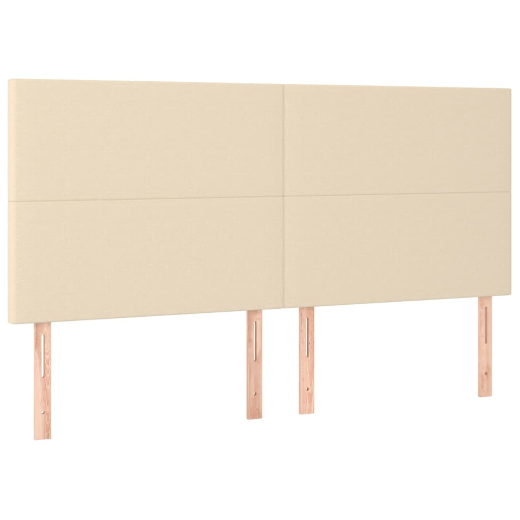 4 db krémszínű szövet fejtámla 90x5x78/88 cm (3116071)