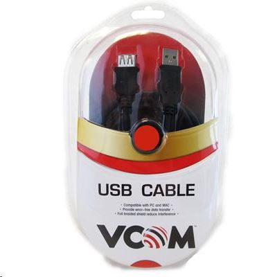 VCOM USB 2.0 удължителен кабел, 5 м, черен (A/A) (CU-202-B-5) (CU-202-B-5)