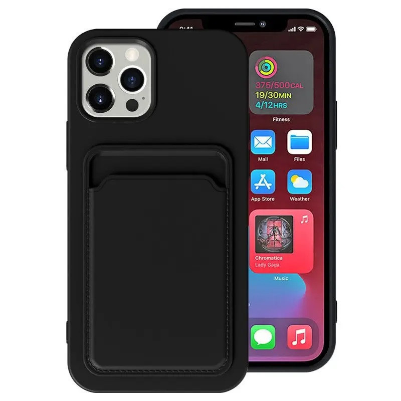 Xiaomi Redmi Note 14 Pro Plus 5G (Global), Szilikon tok, kártyatartóval, Wooze Card Slot, fekete (TS11234)