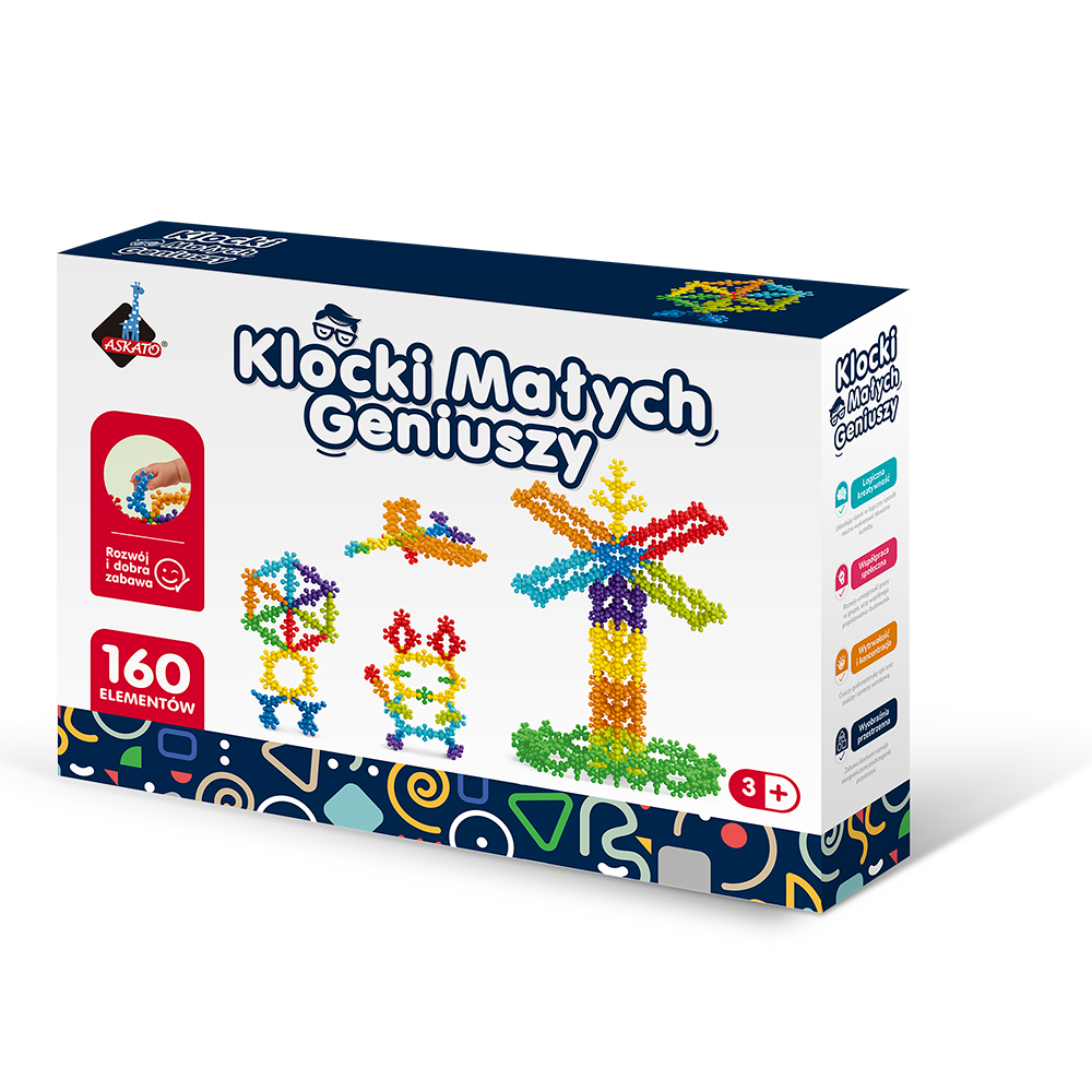 Askato Little geniuses blocks - Virágok és golyók 160 darabos építőjáték készlet (125237)