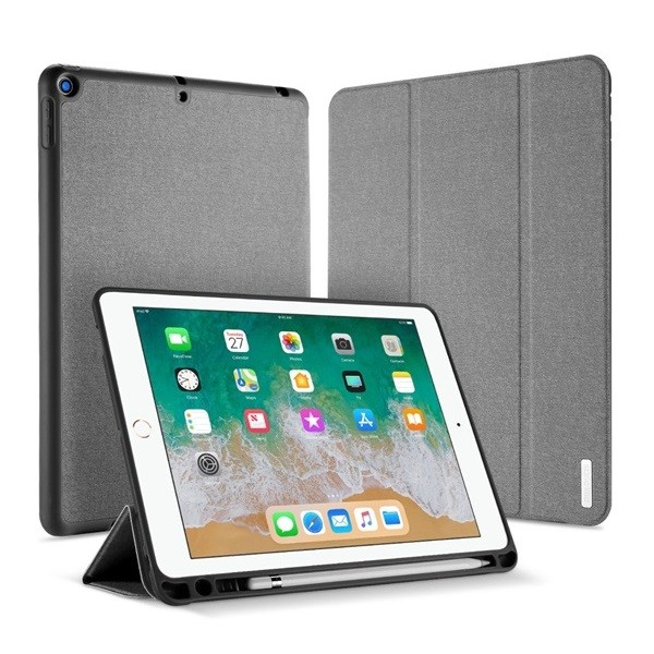 Apple iPad 9.7 (2017 / 2018), mappa tok, Smart Case, Apple Pencil tartóval, Dux Ducis Domo, szürke (RS86159)
