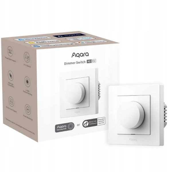 AQARA AQA-KAP-H2DIM-W H2 Dimmer fényerőszabályzós Zigbee + Thread okos villanykapcsoló fehér
