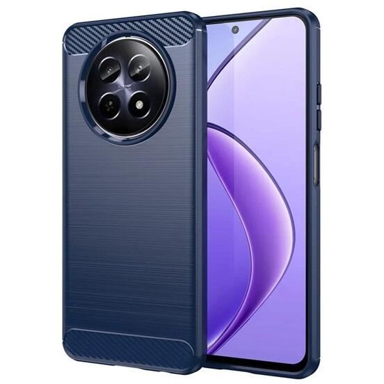 Gigapack Realme 12x szálcsiszolt, karbon mintás tok sötétkék (GP-158287) (GP-158287)