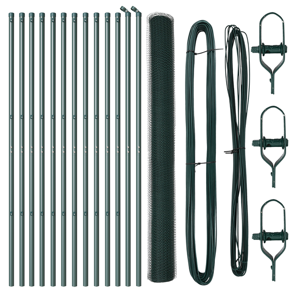 Set de Garduri Set de 2 Verde Metal 25 x 1.5 m Durabil