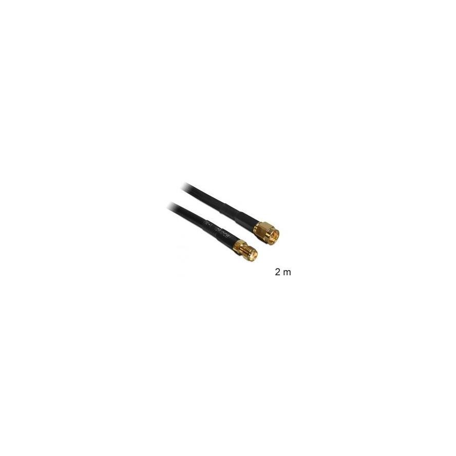 DeLock SMA Plug > SMA Jack CFD/RF200 2m Low Loss Antenna Cable (88443)