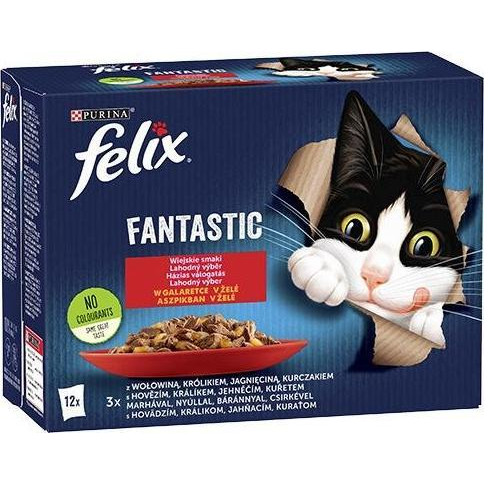 Macskaeledel, 12x85 g, FELIX "Fantastic", házias válogatás (12448309)
